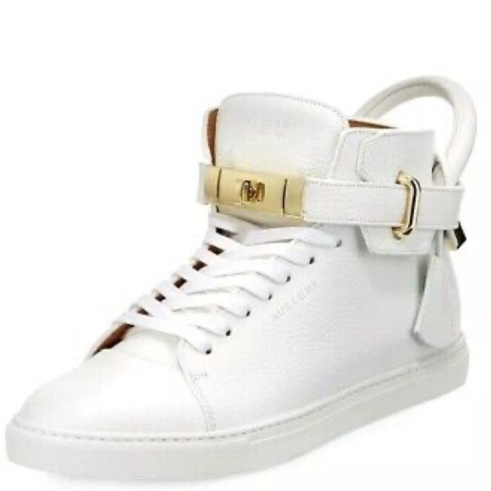 Buscemi White and Gold Sneakers Sleek Design
